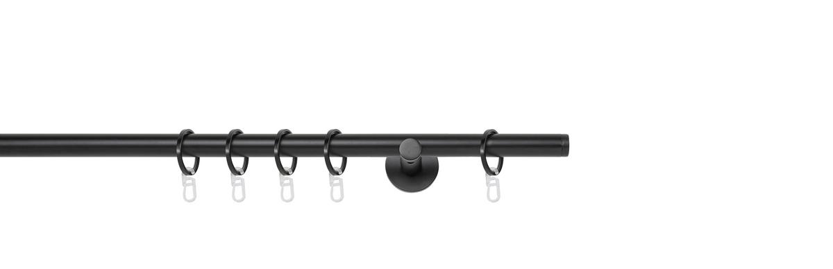 Rundstangengarnitur Schwarz L: 100 cm - Schwarz, Basics, Metall (100cm)