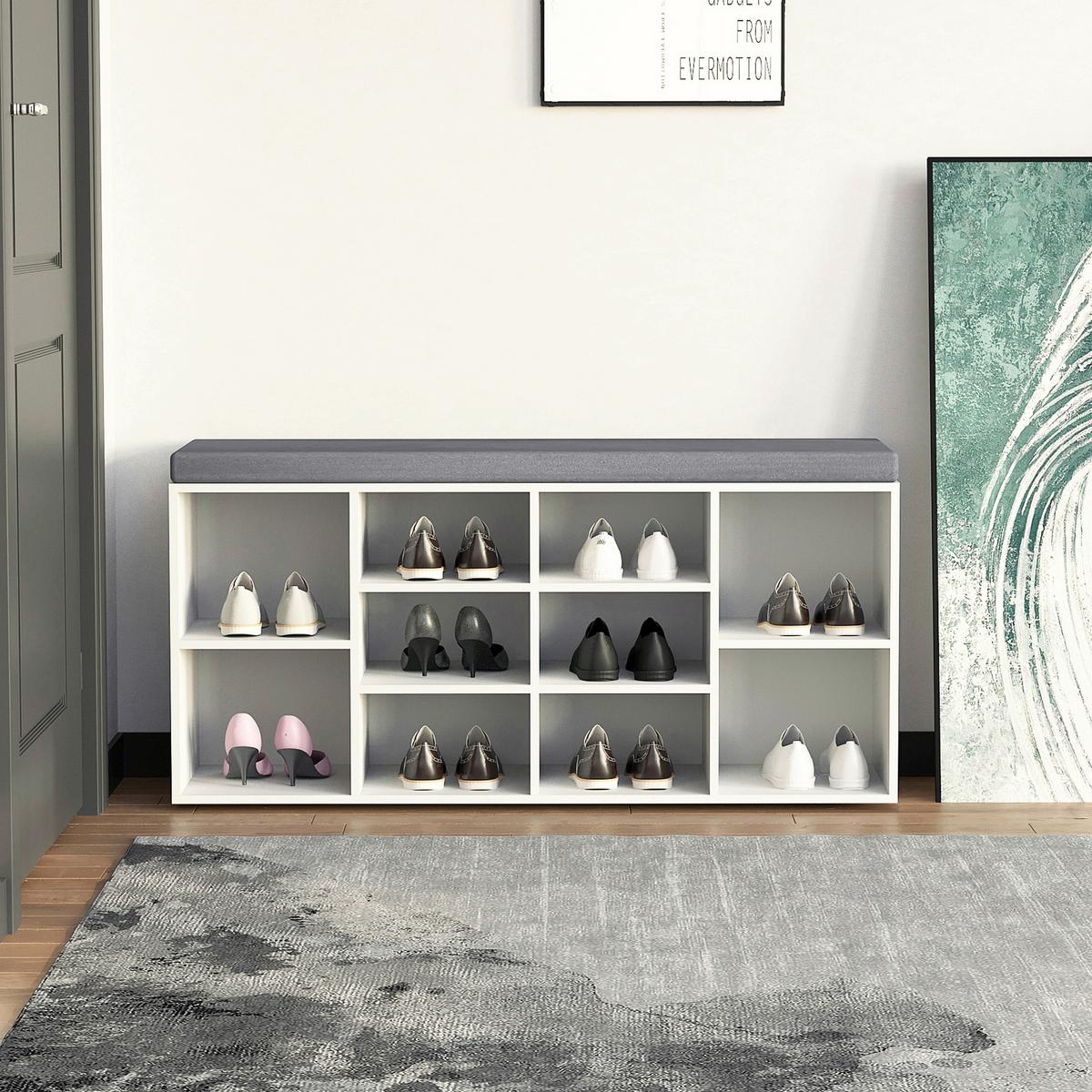 Schuhschrank Estha Weiß B: 103,5cm - Weiß, MODERN, Holzwerkstoff (103,5/48,5/29,5cm) - MID.YOU