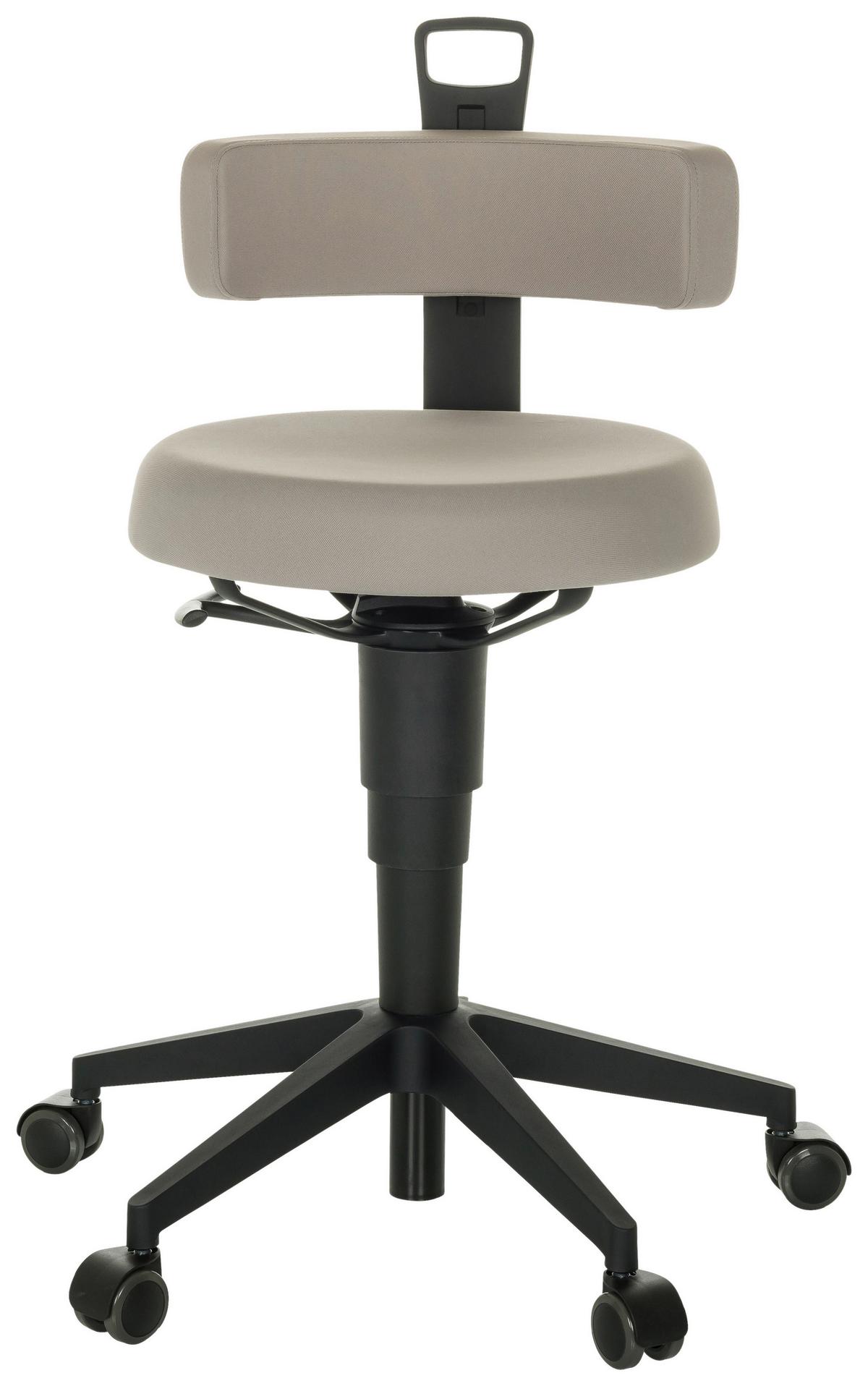 Bürohocker Top Work Flex - Schwarz/Grau, Basics, Kunststoff/Textil (40/74-86/46cm) - MID.YOU