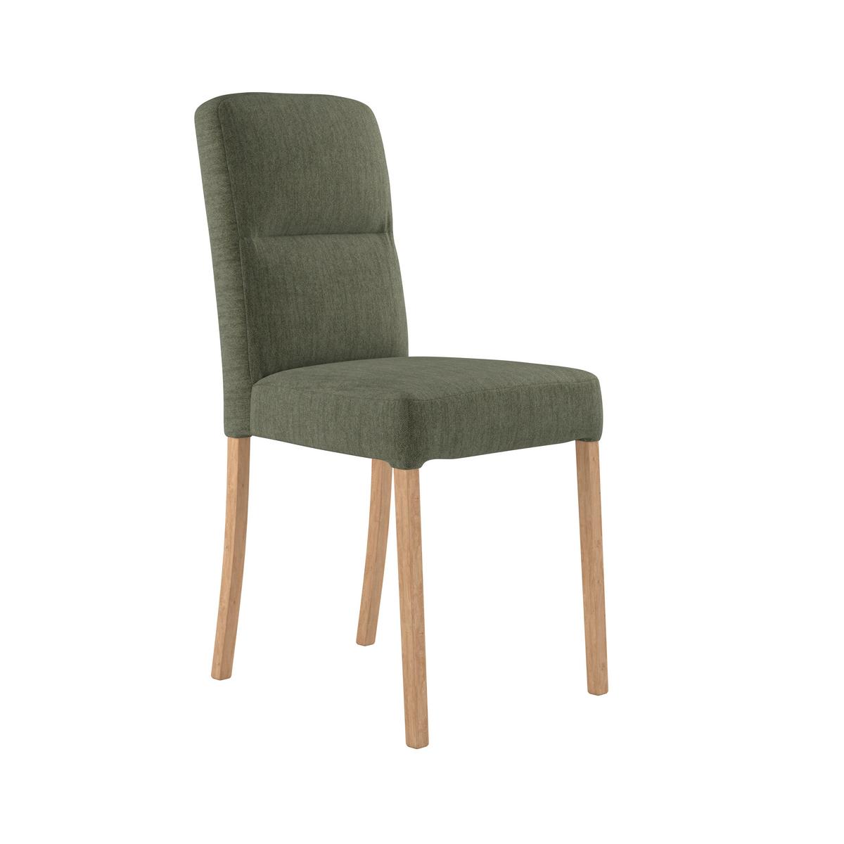 Vierfußstuhl Emma Ii Webstoff Grün, B: 43 Cm - Eichefarben/Grün, KONVENTIONELL, Holz/Textil (43/91/58cm)