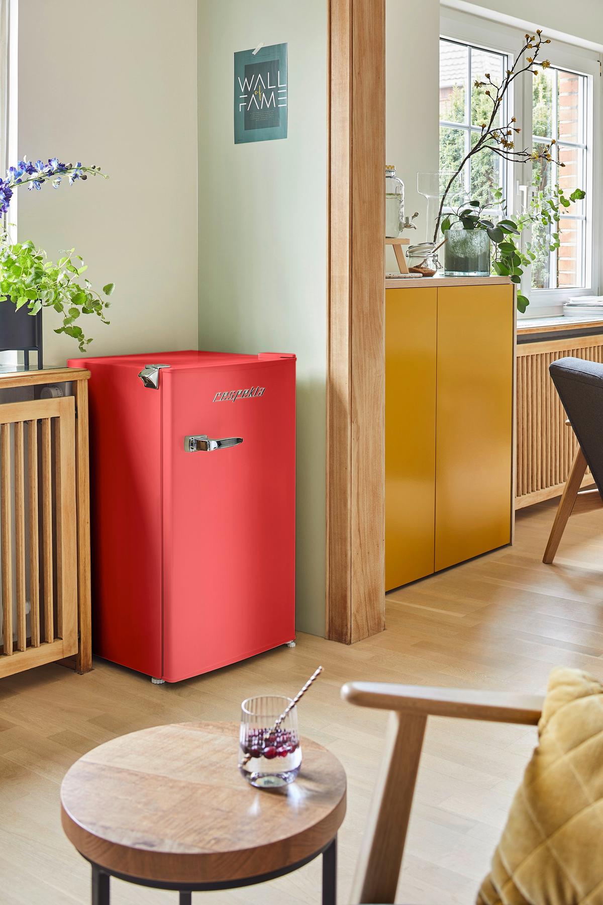 KÜHLSCHRANK Rot B: 47,4 cm - Rot, Basics, Glas/Kunststoff (47,4/83,1/44,7cm) - Respekta