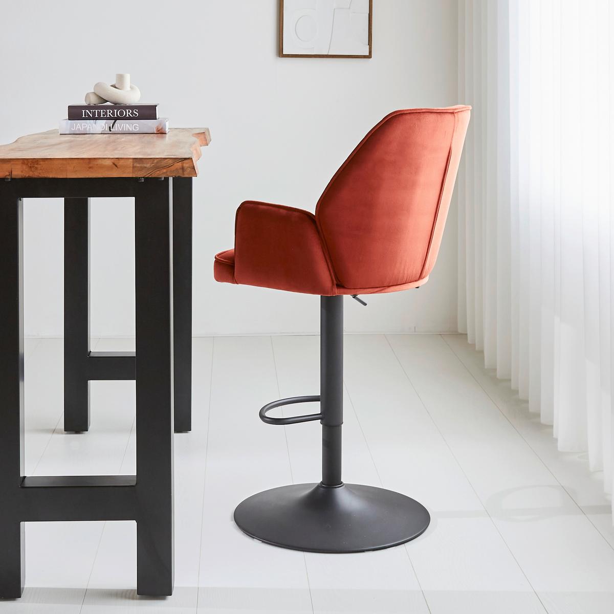 Barhocker-Set Donny Kupferfarben B: 54 cm - Schwarz/Orange, MODERN, Textil/Metall (54/100/58cm) - MID.YOU