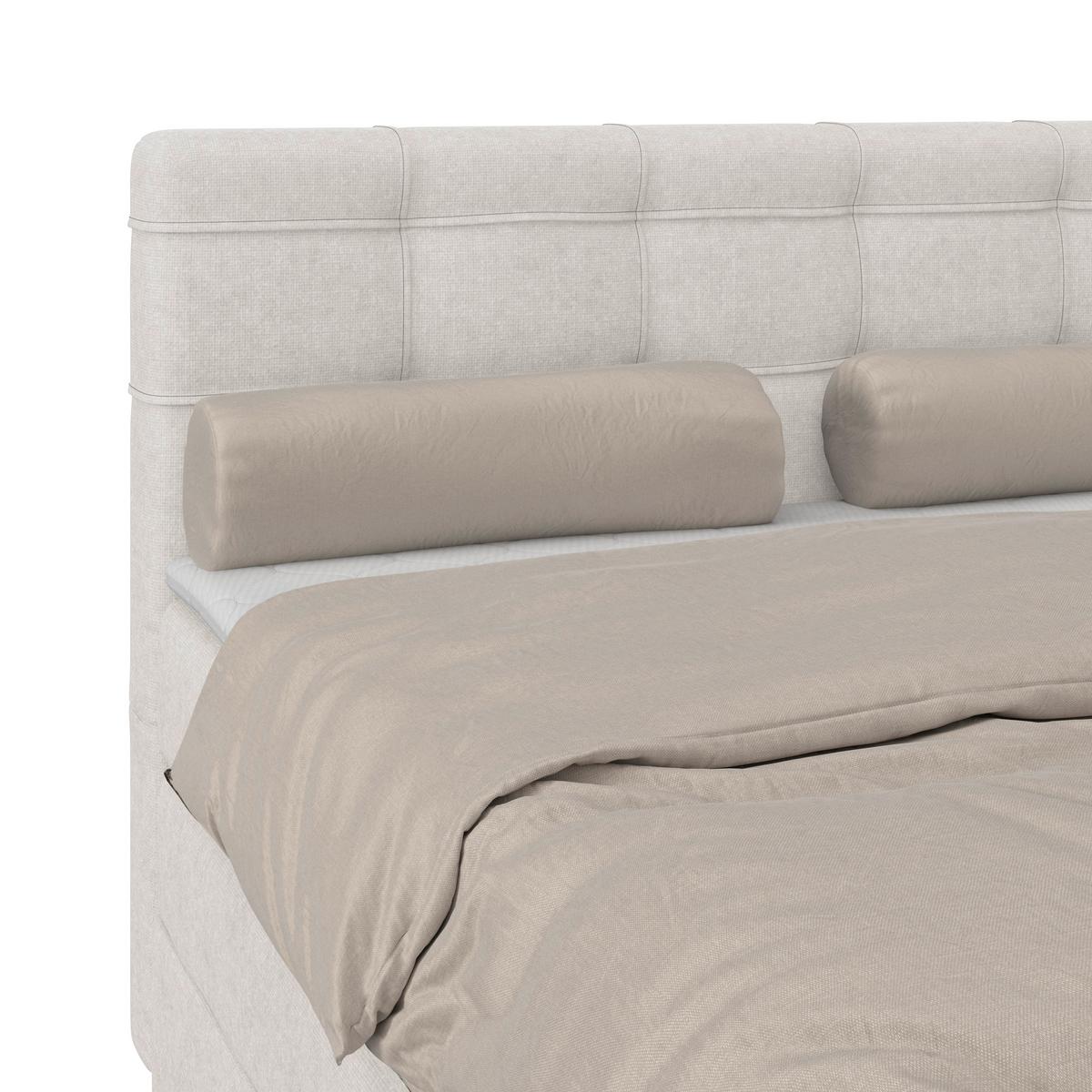 Boxspringbett MITTO Beige 140x200 cm - Beige/Schwarz, KONVENTIONELL, Textil/Metall (140/200cm)