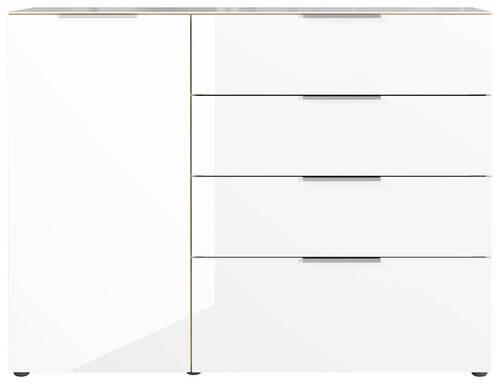 Sideboard mit Glasfronten B: 134 cm Gw-Oakland, Weiß
