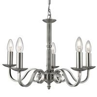 Kronleuchter 1505-5ss Richmond - Silberfarben, KONVENTIONELL, Metall (52/94cm)