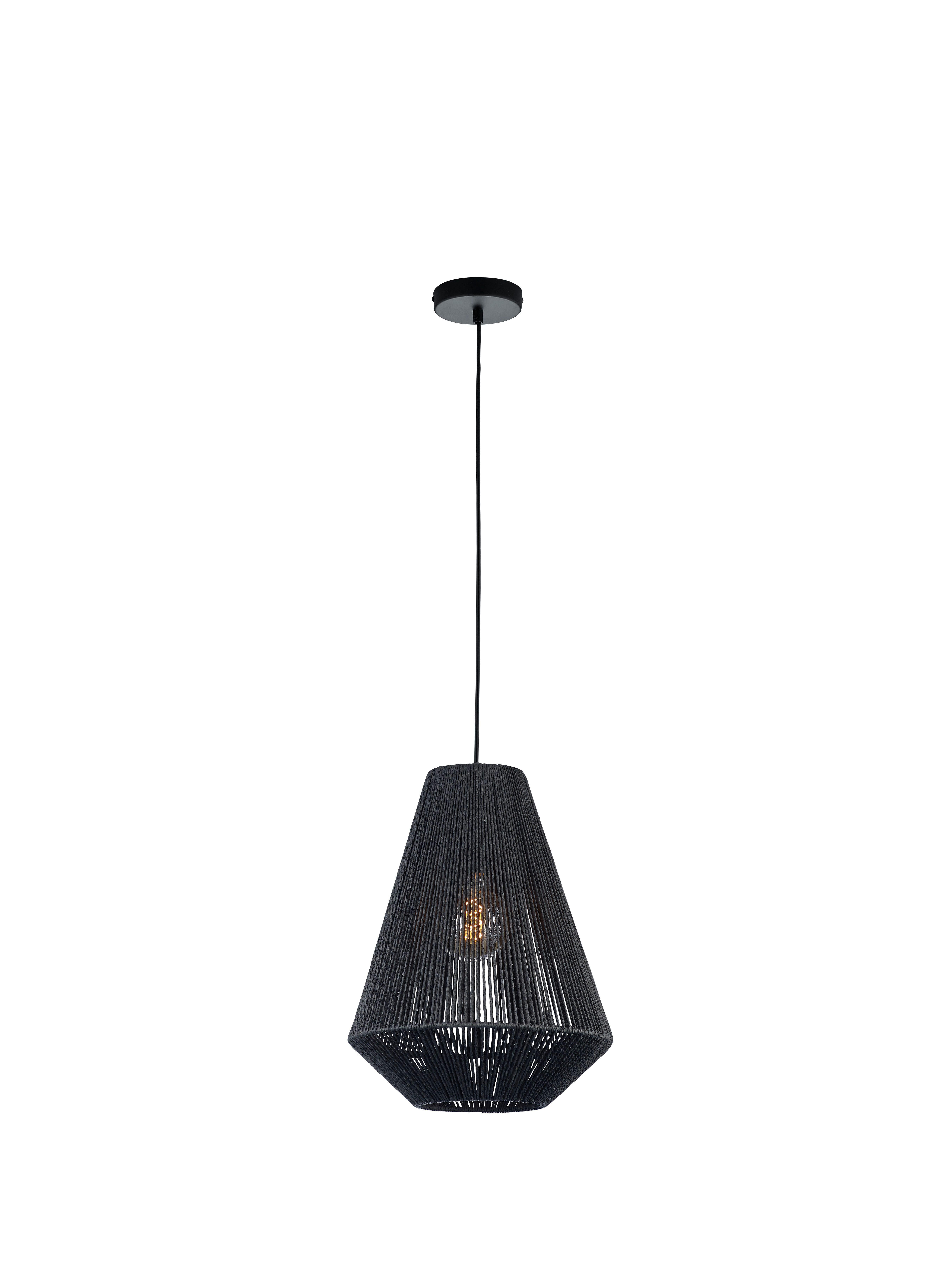 Hängeleuchte 20564/1-06 - Schwarz, Design, Papier (33/120cm) - Hell