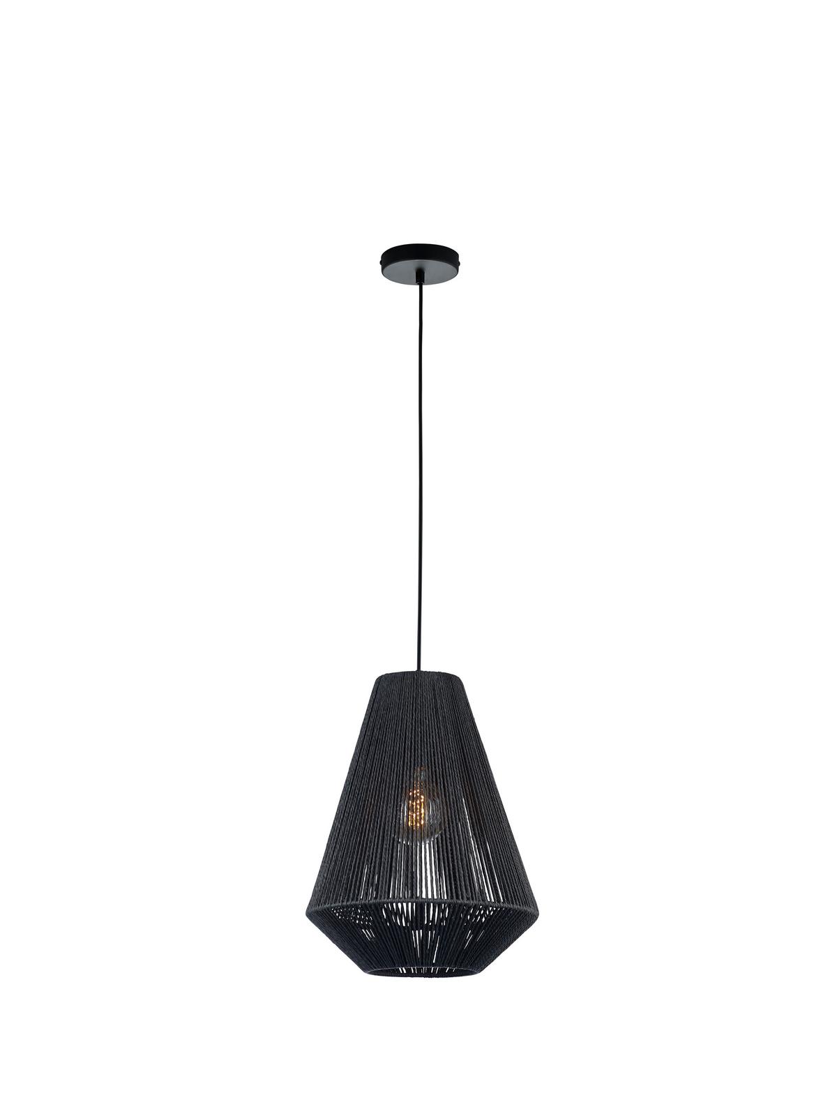 Hängeleuchte 20564/1-06 - Schwarz, Design, Papier (33/120cm) - Hell