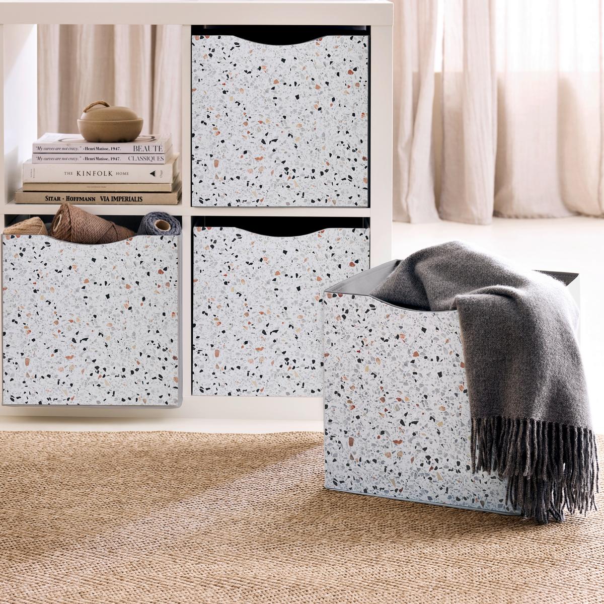 Skládací krabice BETTY - šedá, Konvenční, kompozitní dřevo/textil (33/33/32cm) - Mömax