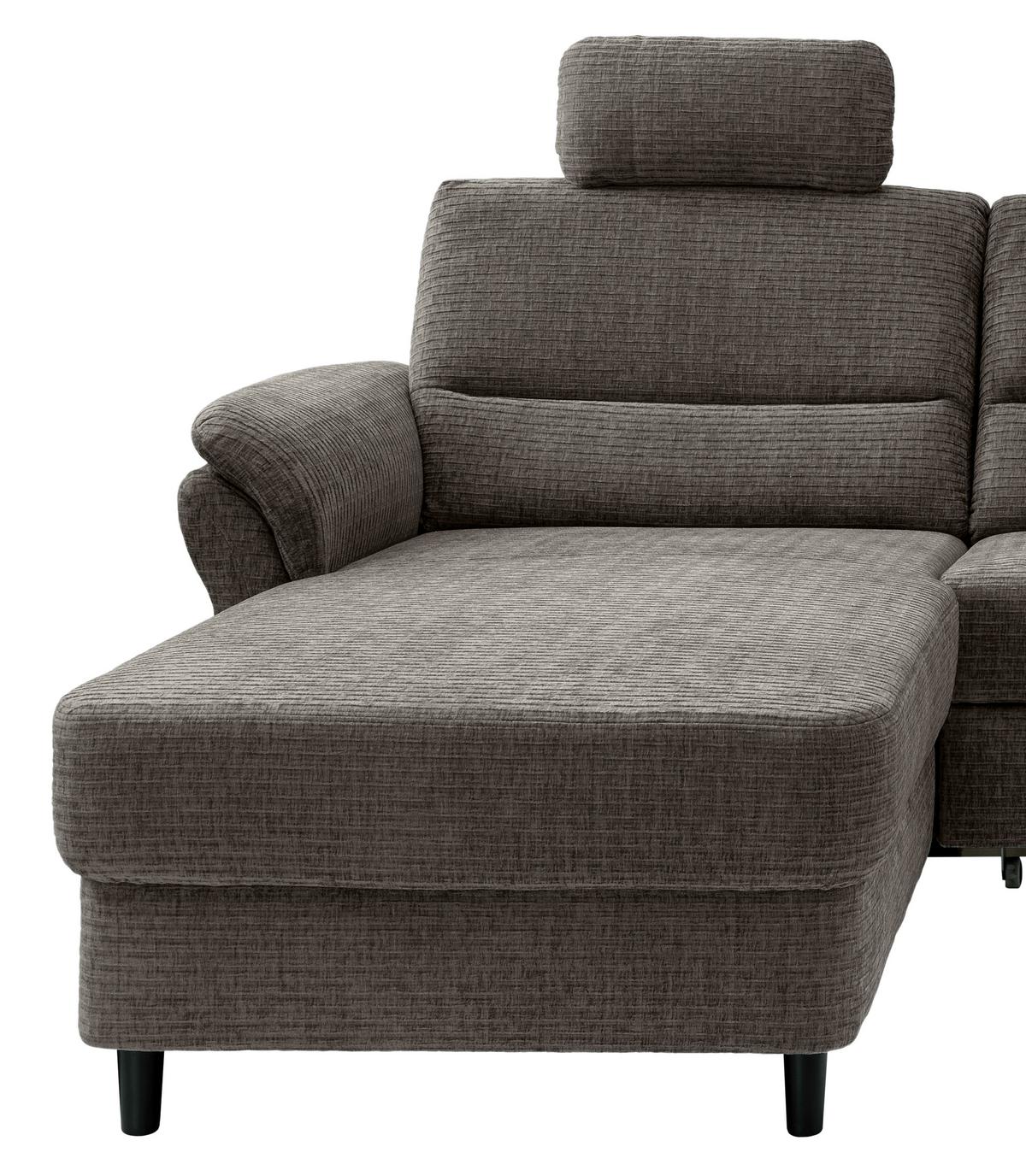 Ecksofa Cavoli Graubraun S: 176x279 cm - Graubraun/Schwarz, MODERN, Textil (176/279cm) - Livetastic