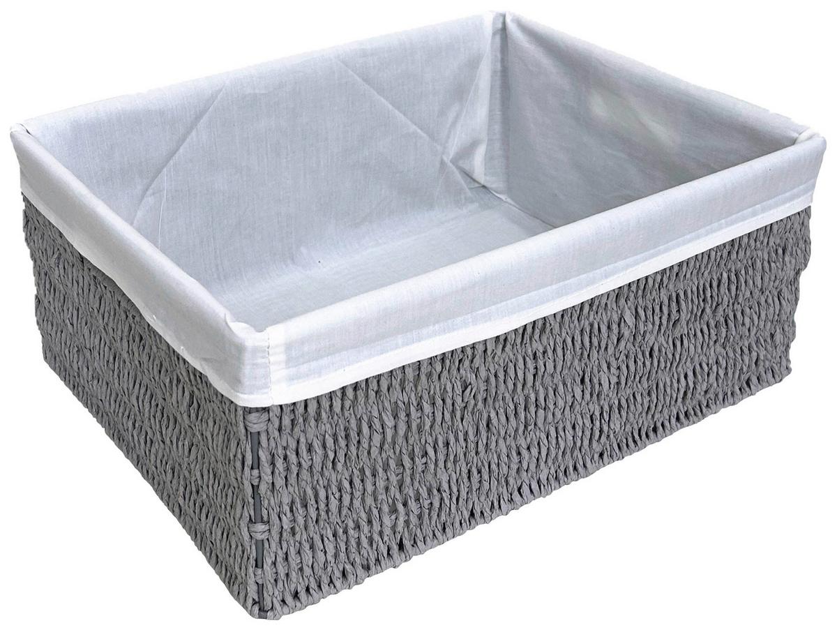 Košík na drobnosti SALLY - XL - bílá/šedá, kov/textil (40/31/17cm) - Mömax