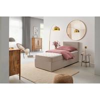 Boxbett mit Topper 90x200 cm Carolina Sandfarben - Sandfarben/Schwarz, Basics, Textil (90/200cm) - P & B