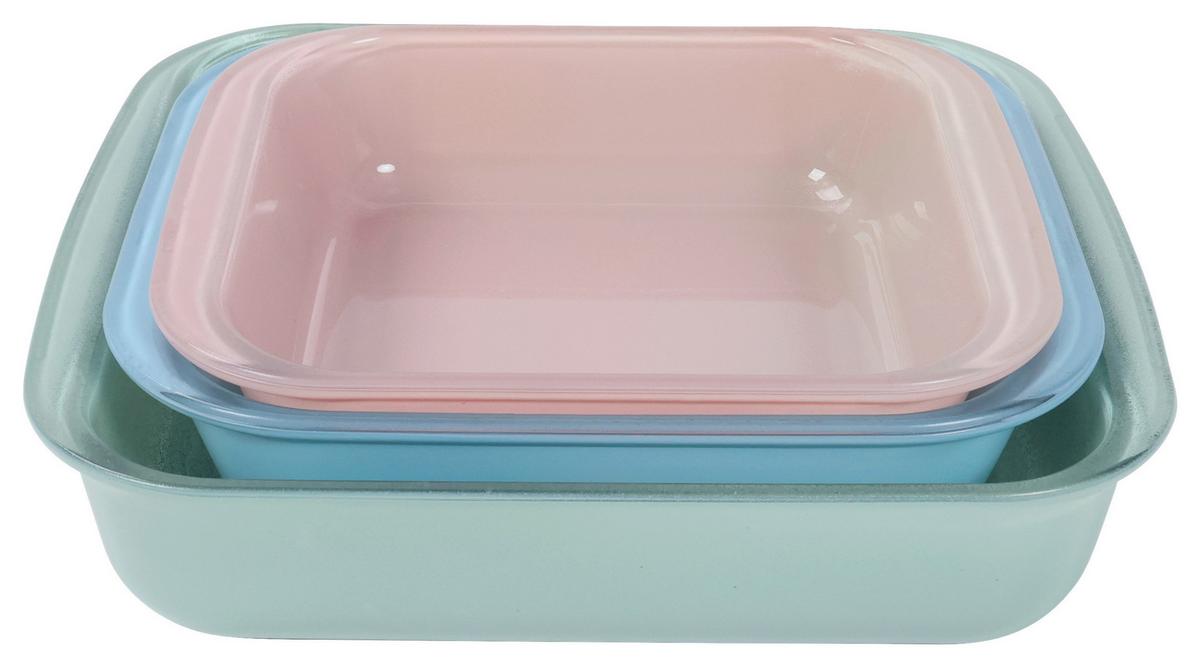 Auflaufformenset Astrid - Blau/Rosa, LIFESTYLE, Glas - Luca Bessoni