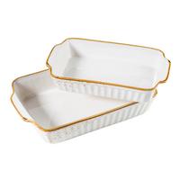 Auflaufform Pintar Porzellan Rechteckig Braun Weiß - Braun/Weiß, Basics, Keramik (36/22/6,6cm) - Mäser