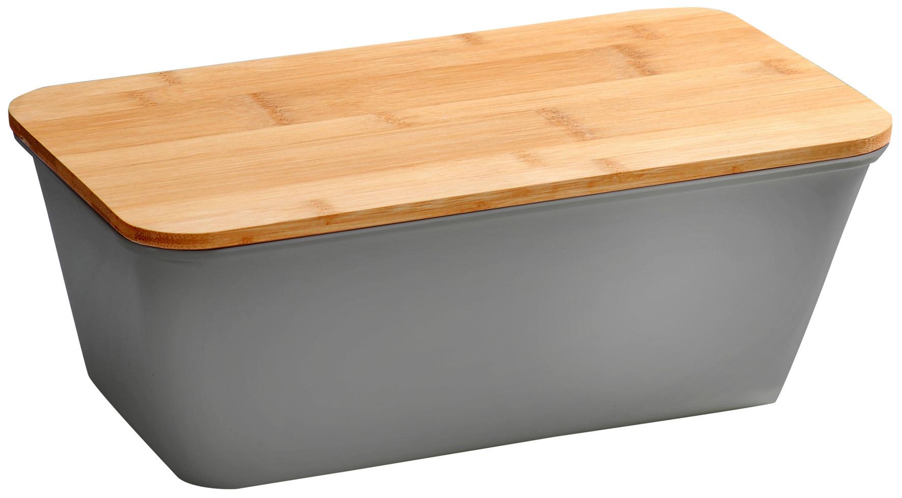 Brotkasten Grau L: 36 cm - Grau, Basics, Holz/Kunststoff (36/21.5/17cm) - Kesper