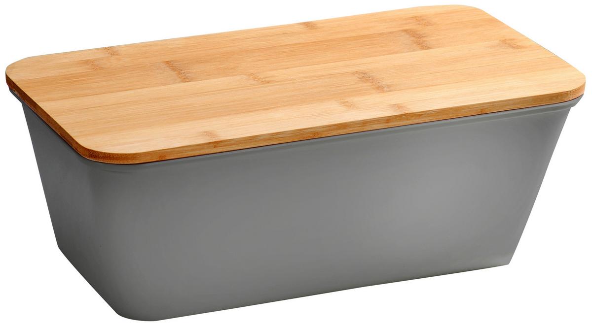 Brotkasten Grau L: 36 cm - Grau, Basics, Holz/Kunststoff (36/21.5/17cm) - Kesper