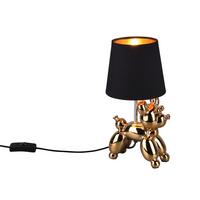 Tischlampe Schwarz/ Goldfarben Luftballonhund - Goldfarben/Schwarz, Basics, Keramik/Textil (17/33/16cm)