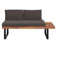 Loungegarnitur 3-Tlg. aus Holz/Metall mit Kissen - Grau, MODERN, Holz/Metall (175/71,5/140cm) - Beldano