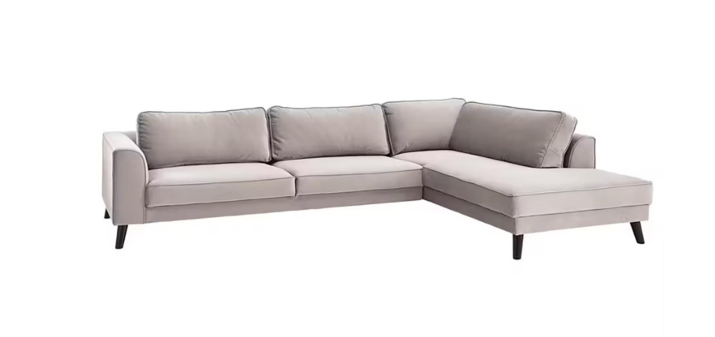 Ecksofa Lumber Jack Hellgrau S: 201x291 cm - Wengefarben/Hellgrau, MODERN, Textil (201/291cm) - Trendmanufaktur