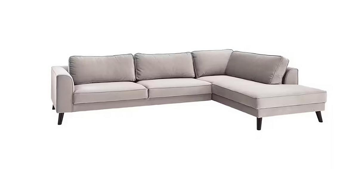 Ecksofa Lumber Jack Hellgrau S: 201x291 cm - Wengefarben/Hellgrau, MODERN, Textil (201/291cm) - Trendmanufaktur