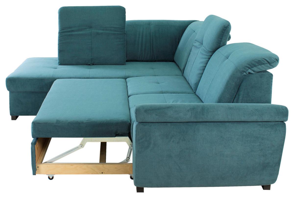 Sarokgarnitúra Vince - kék, Design, textil (202/280cm)