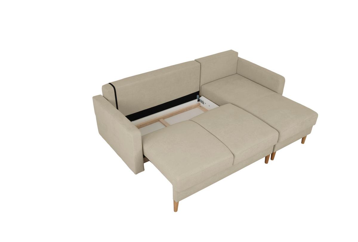 Ecksofa Noret, Taupe S: 223x157 Cm - Taupe/Buchefarben, Design, Textil (223/157cm) - MID.YOU