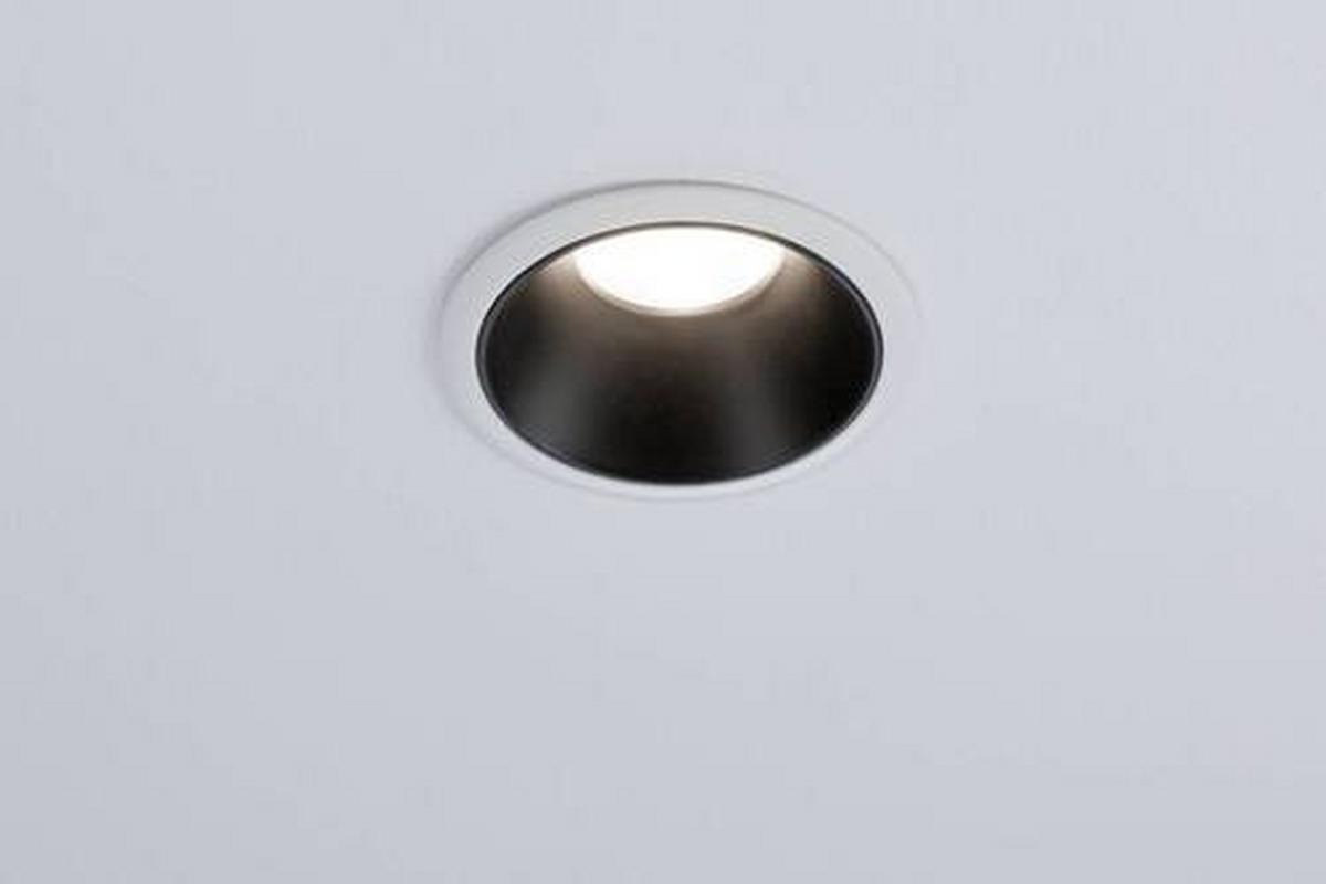Einbauspot Ø 8,8 cm Weiß/Schwarz dimmbar - Schwarz/Weiß, Design, Kunststoff/Metall (8,8cm) - Paulmann
