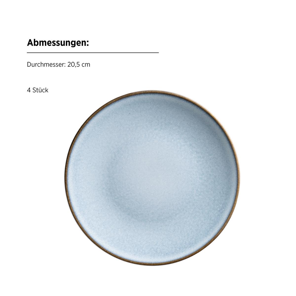 Frühstücksservice Smoky's Steinzeug, Blau, 12-teilig - Blau, Basics, Keramik - Mäser