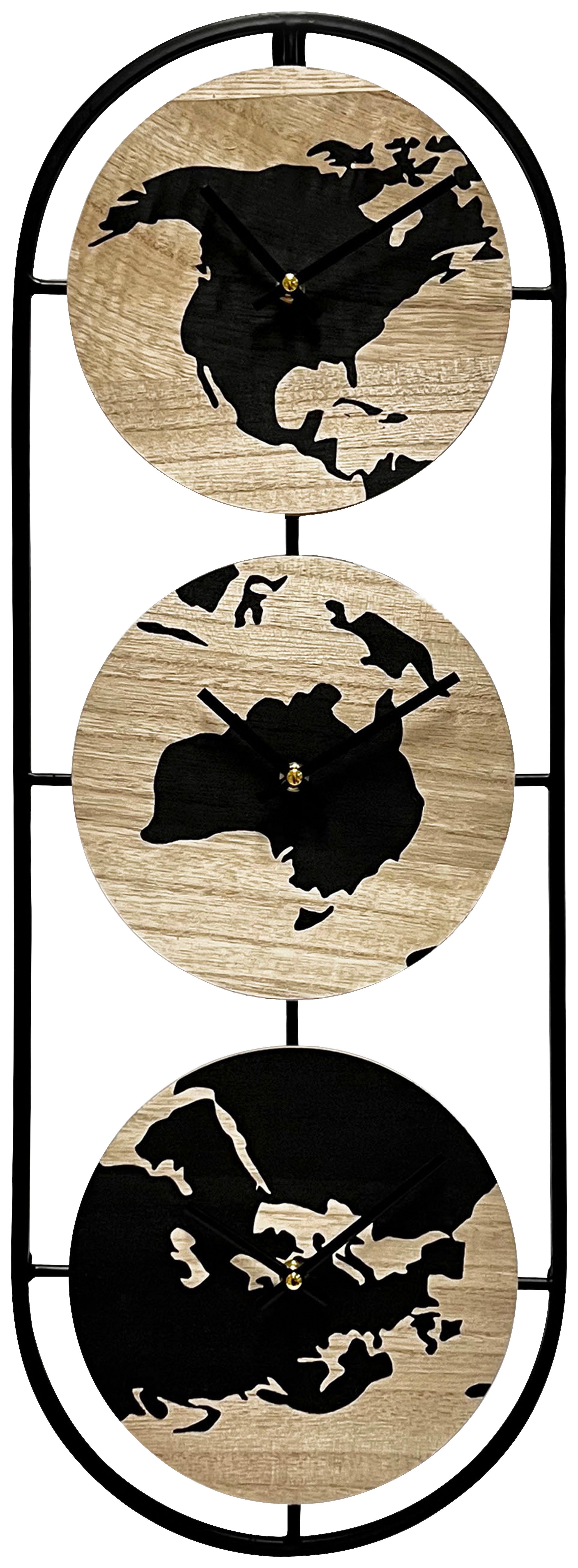 Wanduhr Daniel - Schwarz/Braun, KONVENTIONELL, Holz/Holzwerkstoff (26/3,5/72cm) - Luca Bessoni