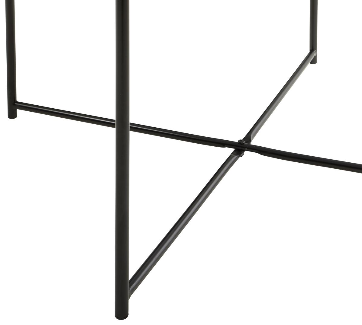 Couchtisch Rund Marmor-optik Mireglia, Schwarz/weiß - Schwarz/Weiß, Trend, Holzwerkstoff/Metall (83/83/40cm) - MID.YOU