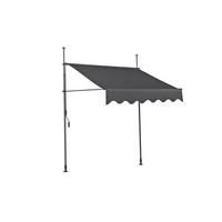Klemmmarkise 250x300 cm Anthrazit mit Standfuß - Dunkelgrau/Anthrazit, Basics, Textil/Metall (250/300/150cm)