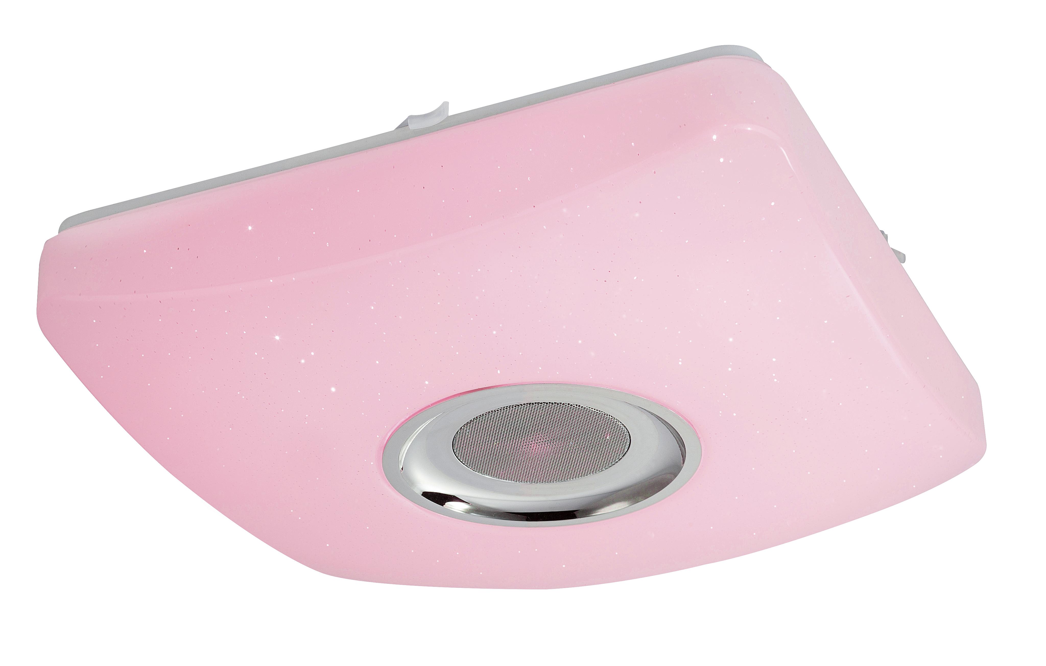 LED-Deckenleuchte Ayleen L: 36,5 cm mit Farbwechsler - Chromfarben/Weiß, Basics, Kunststoff/Metall (36,5/36,5/9cm) - Globo