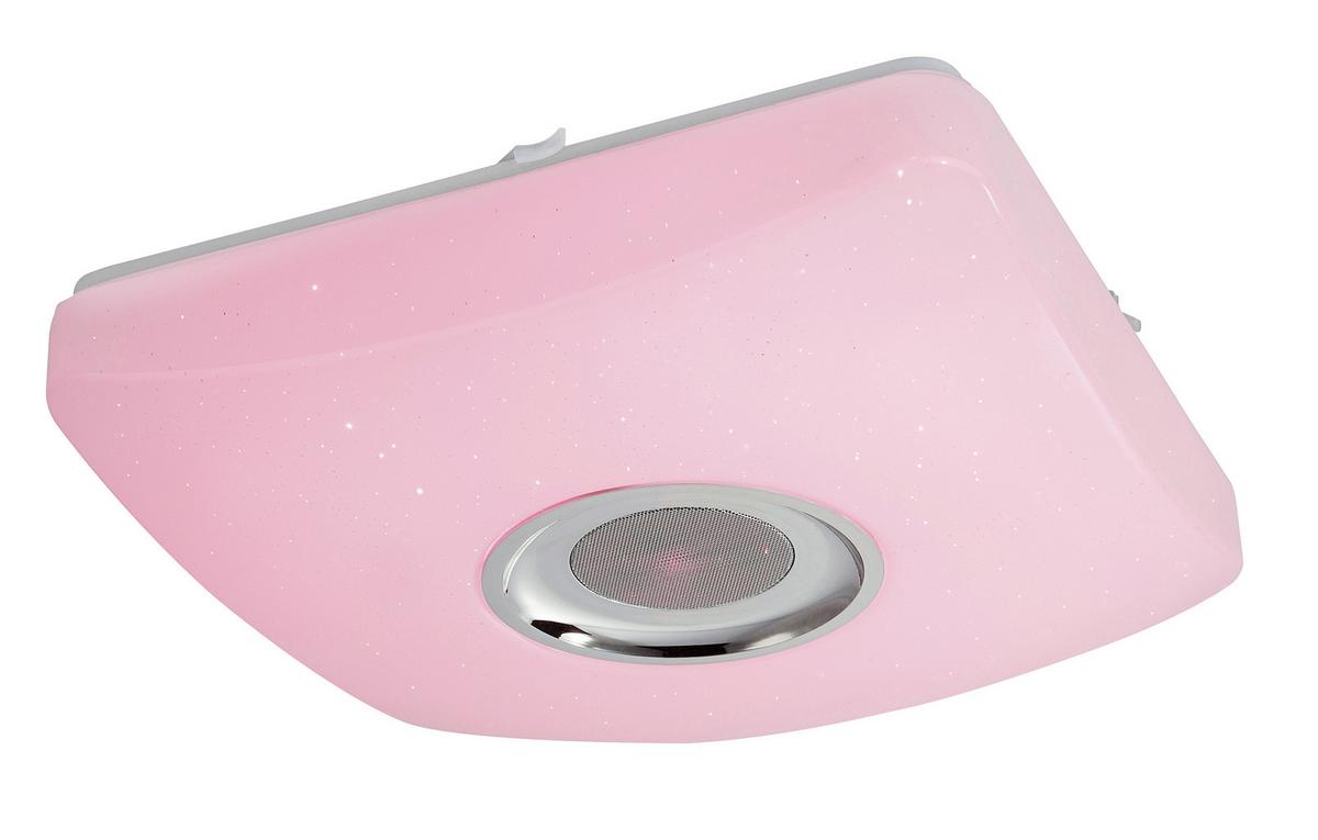 LED-Deckenleuchte Ayleen L: 36,5 cm mit Farbwechsler - Chromfarben/Weiß, Basics, Kunststoff/Metall (36,5/36,5/9cm) - Globo