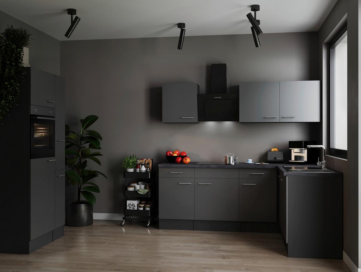 Eckküche Oliver Grau S: 310x172 Cm - Grau, Design, Holzwerkstoff (310/172cm) - Respekta