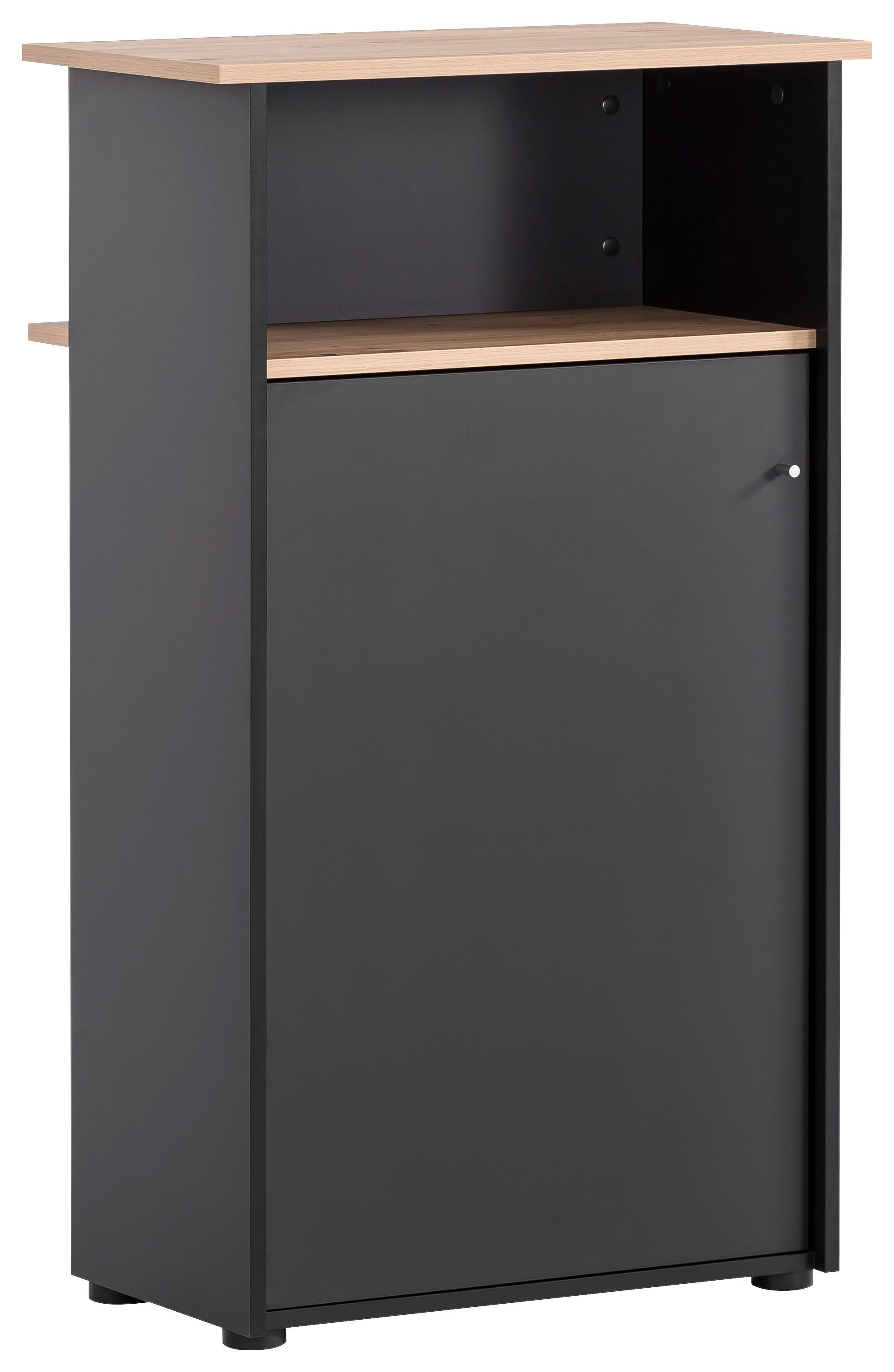 Stehpult Empfangstresen 660 - Schwarz/Eiche Artisan, MODERN, Holzwerkstoff (65,8/110,5/44cm) - MID.YOU