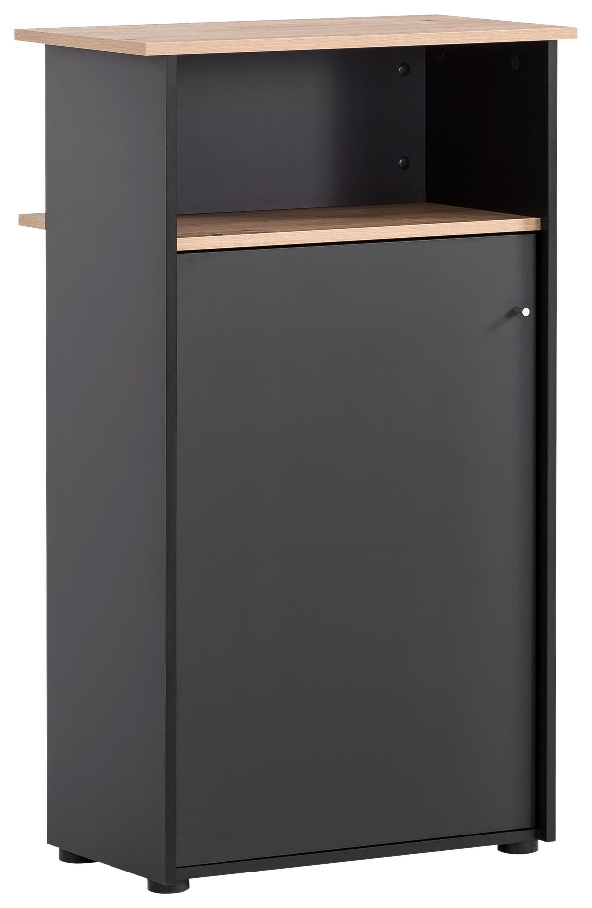 Stehpult Empfangstresen 660 - Schwarz/Eiche Artisan, MODERN, Holzwerkstoff (65,8/110,5/44cm) - MID.YOU