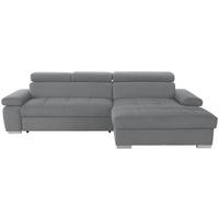 Ecksofa mit Bettkasten Perry Grau 292x183 cm - Silberfarben/Grau, Design, Textil (292/183cm) - Livetastic