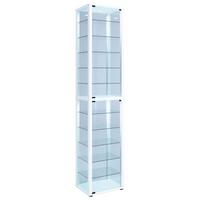 Vitrine Kavisa B: 50 cm Weiß mit 10 Einlegeböden - Schwarz/Weiß, MODERN, Glas/Holzwerkstoff (50/227/38cm) - MID.YOU