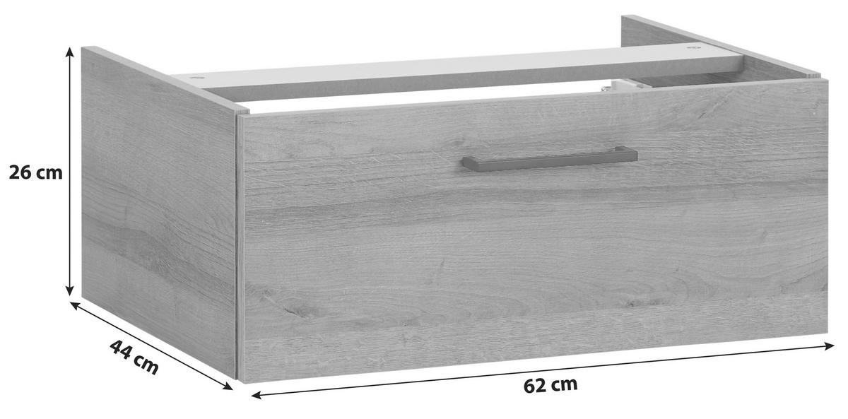 Unterschrank Bavelli B: 62 Cm Eiche Dekor - Eichefarben, KONVENTIONELL, Holzwerkstoff (62/26/44cm)