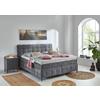 Boxspring- Ágy Scarlett 180/200 Cm - sötétszürke, Konventionell, faalapú anyag/textil (180/200cm)