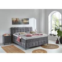 Boxspring- Ágy Scarlett 180/200 Cm - sötétszürke, Konventionell, faalapú anyag/textil (180/200cm)