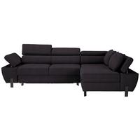 Rohová sedačka MILNA, pravá, černá - černá, Moderní, kov/dřevo (277/90/189cm) - Mömax