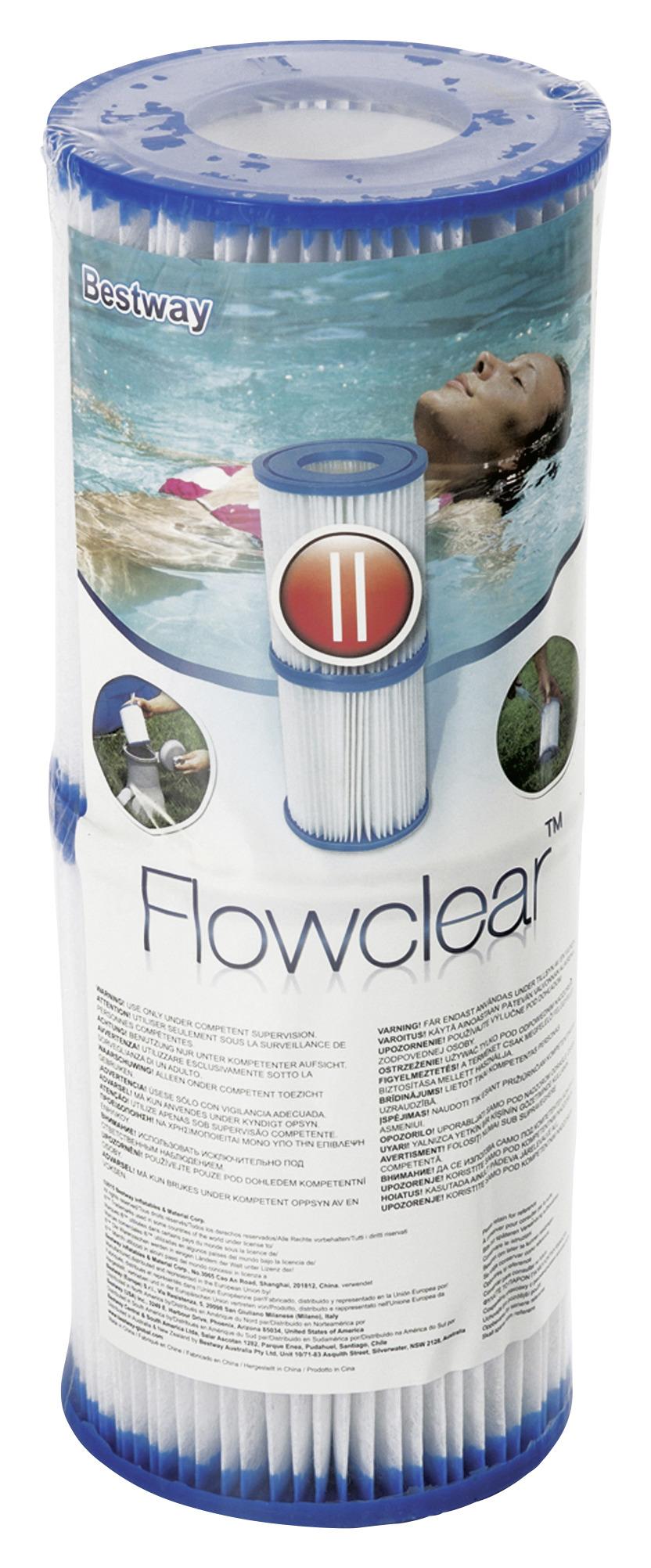 Filterkartusche für Pool Catridge Größe 2 58094 - Blau/Weiß, Kunststoff (10,6/13,6cm) - Bestway