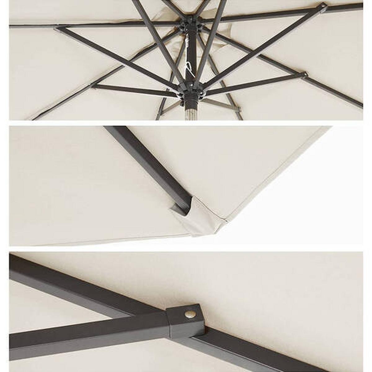 Sonnenschirm Beige Schwarz Bxl: 270x270 Cm - Beige/Schwarz, Basics, Textil/Metall (270/270cm) - Modante