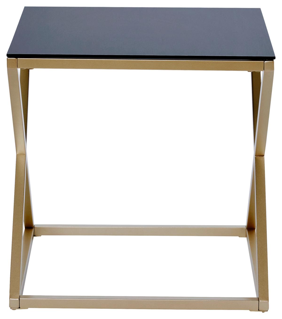 Beistelltisch Xtra By Side - Goldfarben/Schwarz, MODERN, Glas/Metall (50/50/50cm) - Livetastic