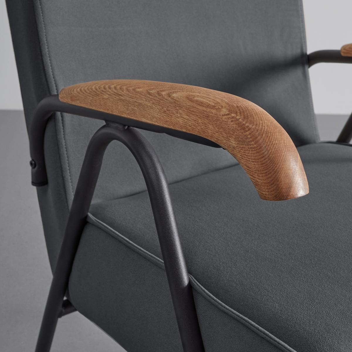 Retro křeslo Nati šedé - šedá/černá, Moderní, kov/dřevo (52/79/66cm) - Bessagi Home