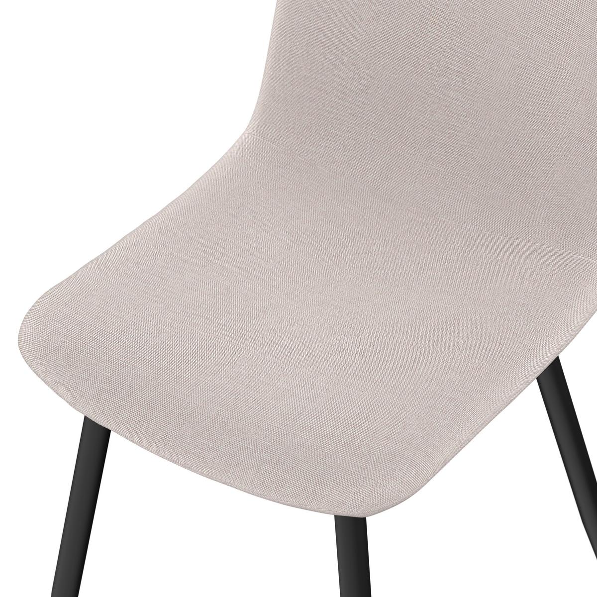 Vierfußstuhl Mona Leinenoptik beige - Eichefarben/Beige, MODERN, Holz/Textil (44/87/56cm)