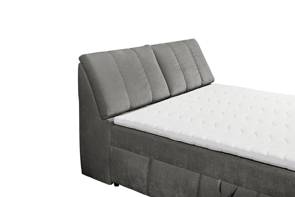 Bocbett Mit Topper+bettkasten 160x200 Cm Valencia - Schwarz/Graphitfarben, MODERN, Holzwerkstoff/Textil (160/200cm) - MID.YOU