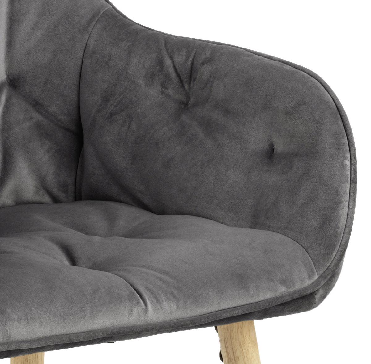 Čalúnené kreslo s podrúčkami BROOKE - farba duba/tmavosivá, Konventionell, kompozitné drevo/textil (58/83/57cm) - Livetastic
