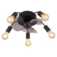 Deckenventilator 03647 Alisha - Hellgrau/Schwarz, Basics, Kunststoff/Metall (42/15cm) - Globo