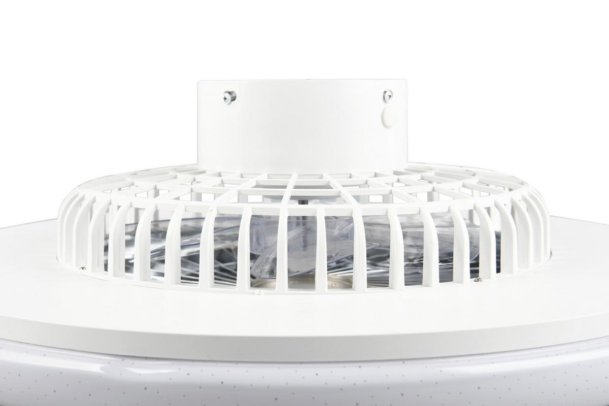 Deckenventilator Visby Weiß Chromfarben D:58cm - Chromfarben/Weiß, KONVENTIONELL, Kunststoff (58/19cm)